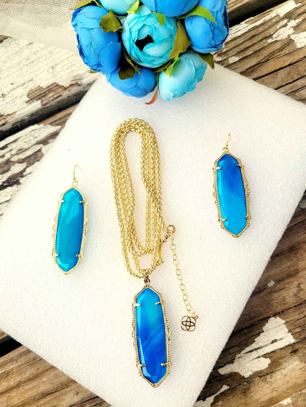 Kendra Scott NEVER WORN Frances and Francie Teal Agate